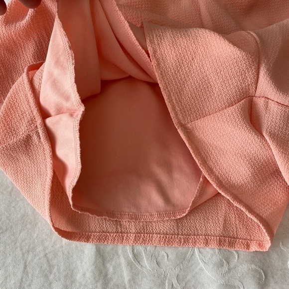 Zunie Girl's Light Salmon Romper 1/2 Sleeve Off Shoulder Lace Trim Lined Size 10 - Picture 9 of 16